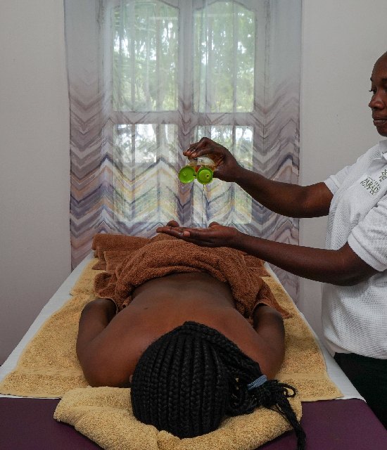 A relaxing massage at the spa and wellness centre